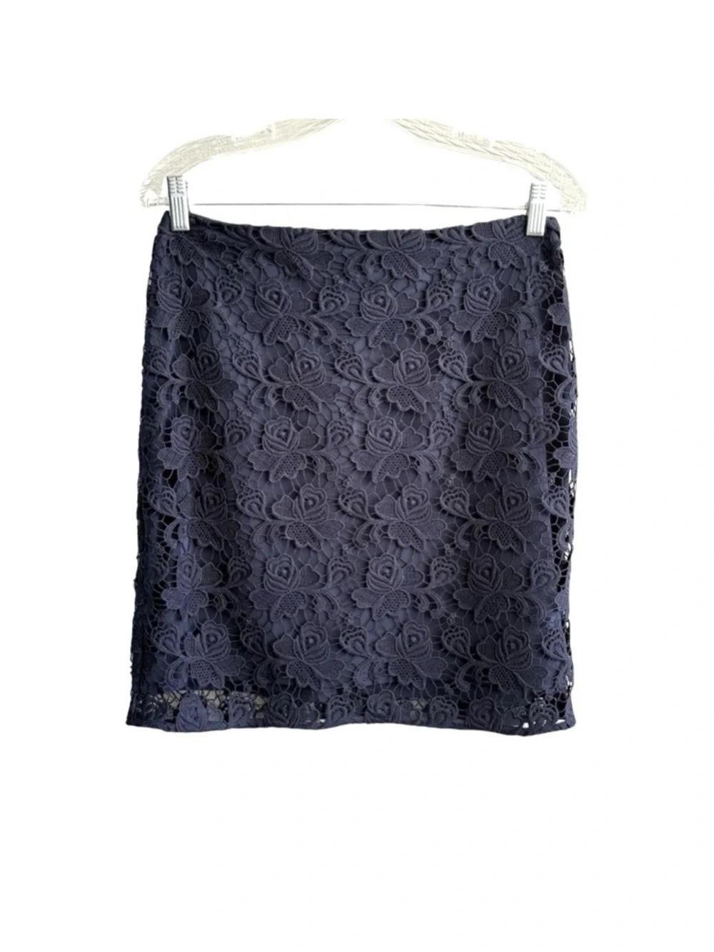 Banana Republic Factory Mini Skirt Lace Overlay Navy Blue Size 4P